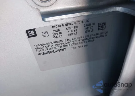 2012 Chevrolet Volt from USA, damaged, VIN 1G1RD6E46CU101057